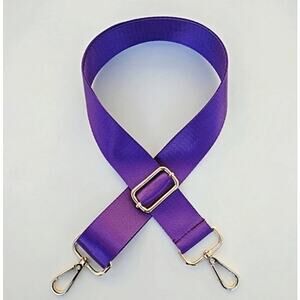Crossbody Solid for Bag or Wallet* purple & silver hardware* Adjustable